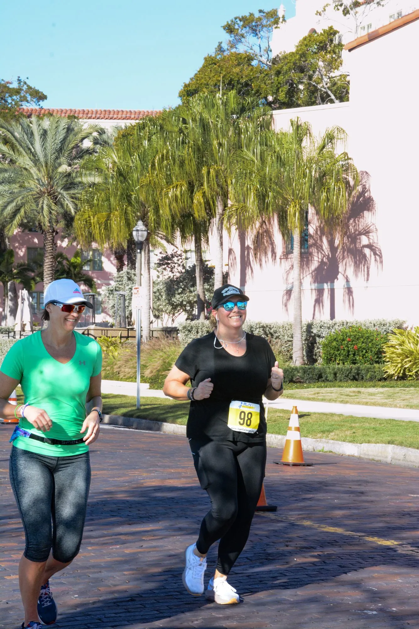 Two women running together on the 2026 course